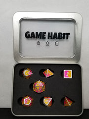 Game Habit Tequila Sunrise Poly 7 Dice Set | Odin's Place
