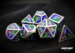 Game Habit Peacock Feathers Poly 7 Dice Set | Odin's Place