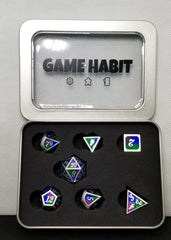 Game Habit Peacock Feathers Poly 7 Dice Set | Odin's Place