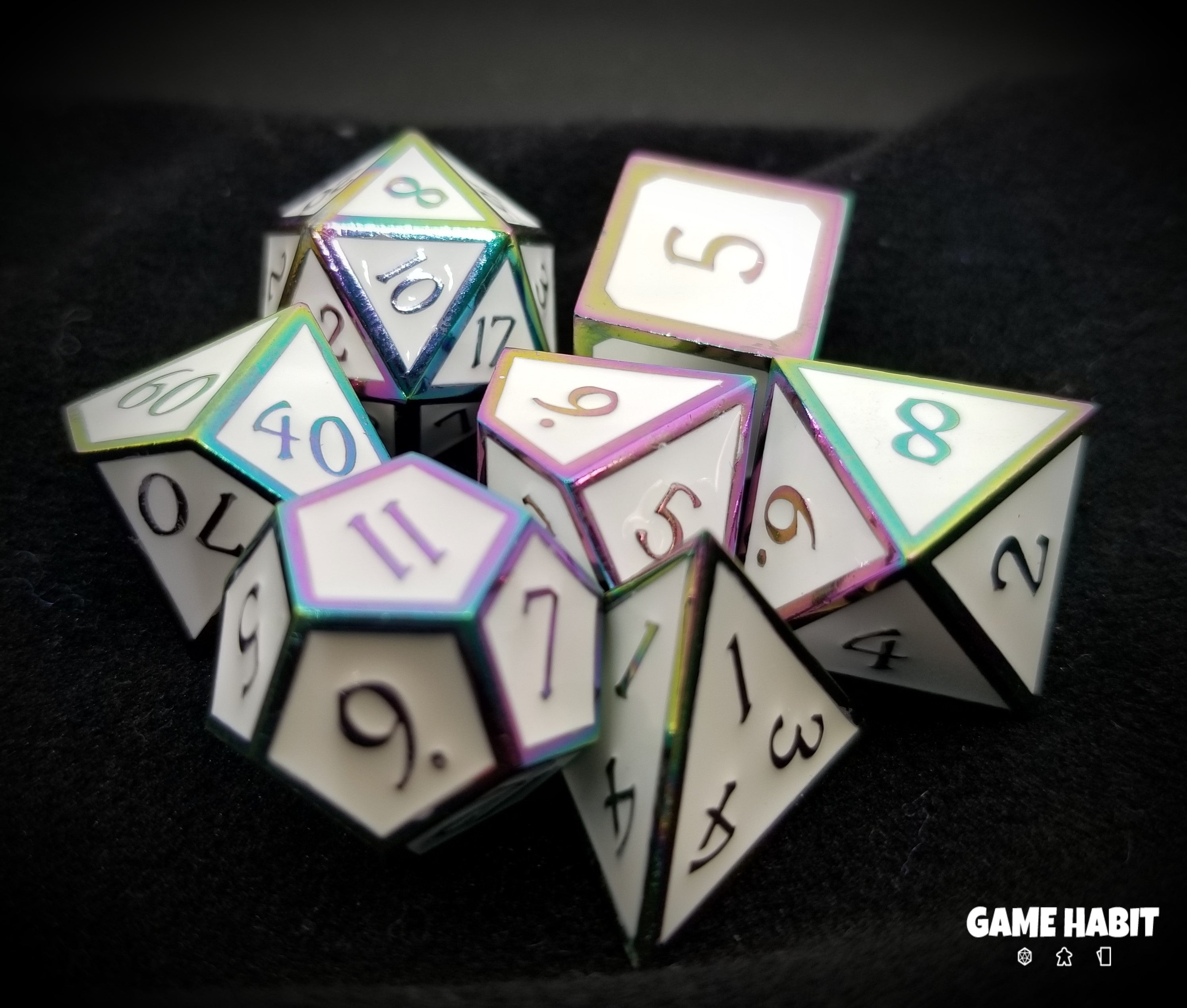 Game Habit Frosted Birthday Cake Poly 7 Dice Set | Odin's Place