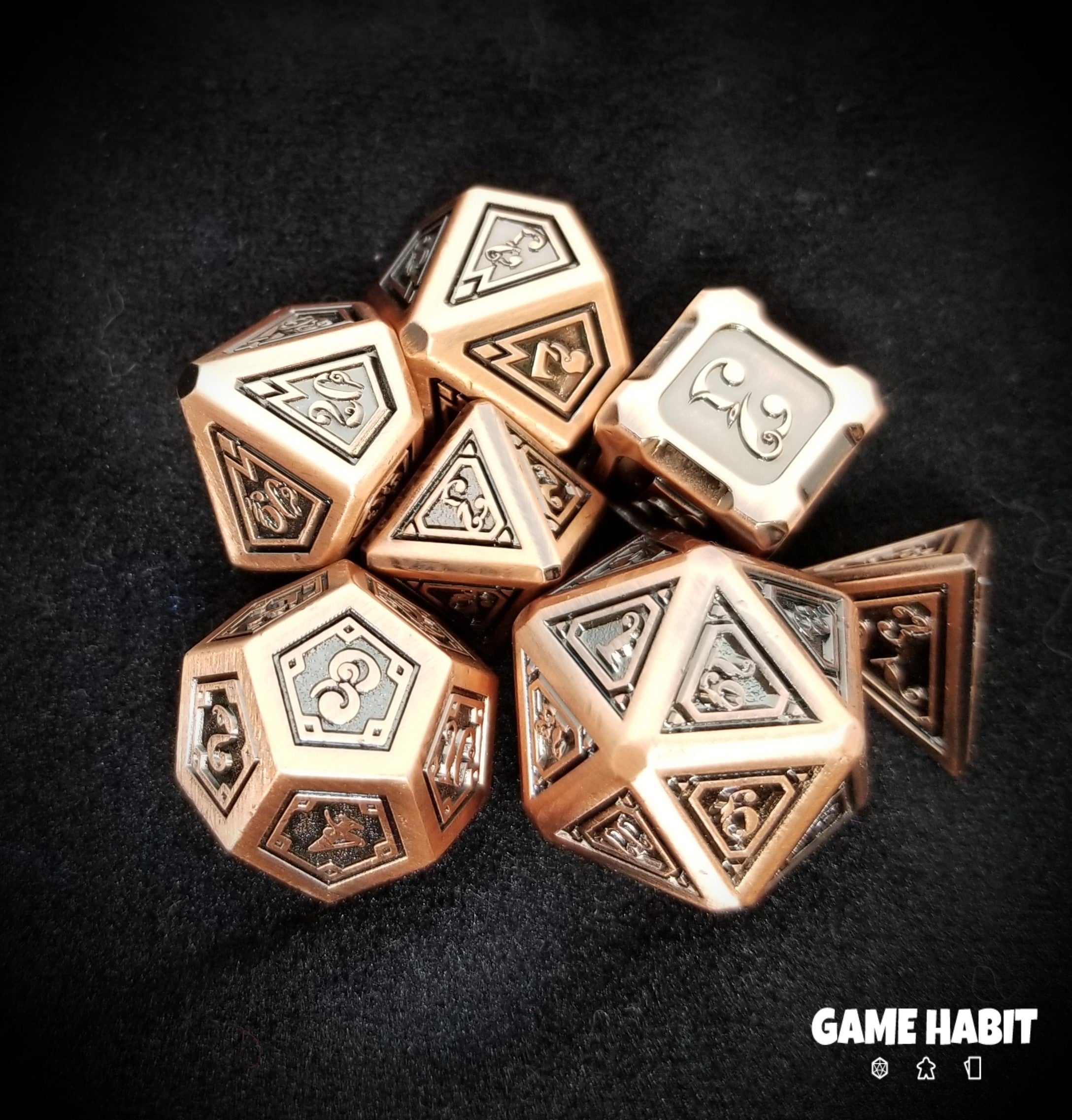 Game Habit Are You Not Entertained? Metal Poly 7 Dice Set | Odin's Place