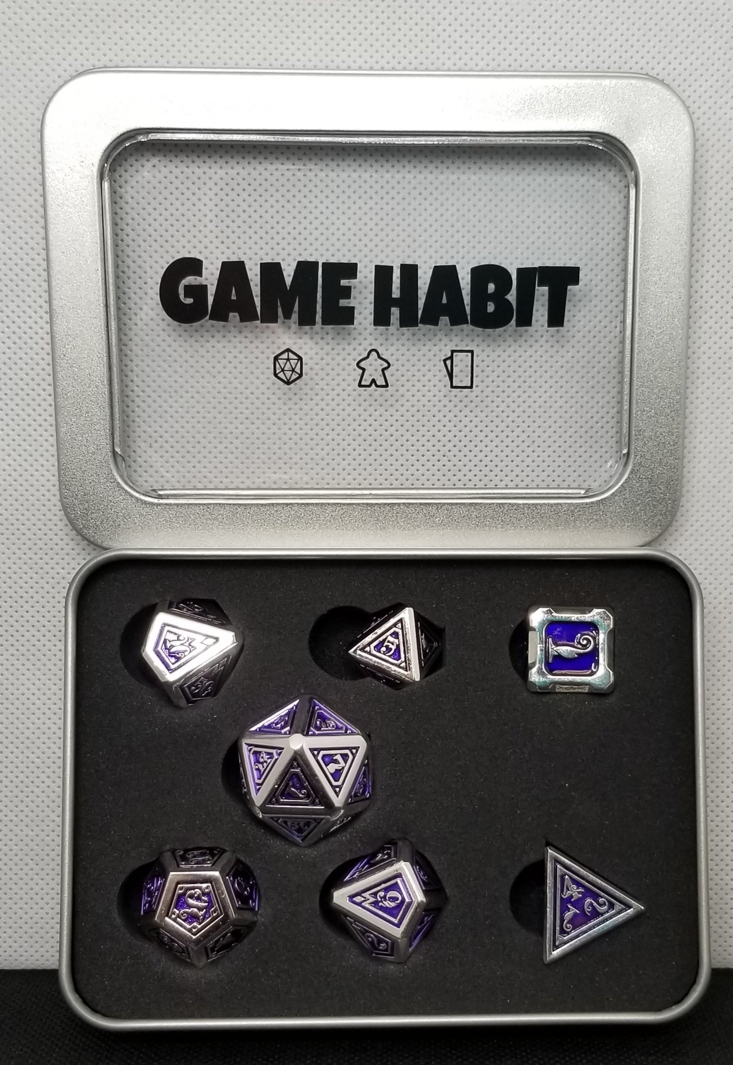Game Habit Purple People Eater Poly 7 Dice Set | Odin's Place
