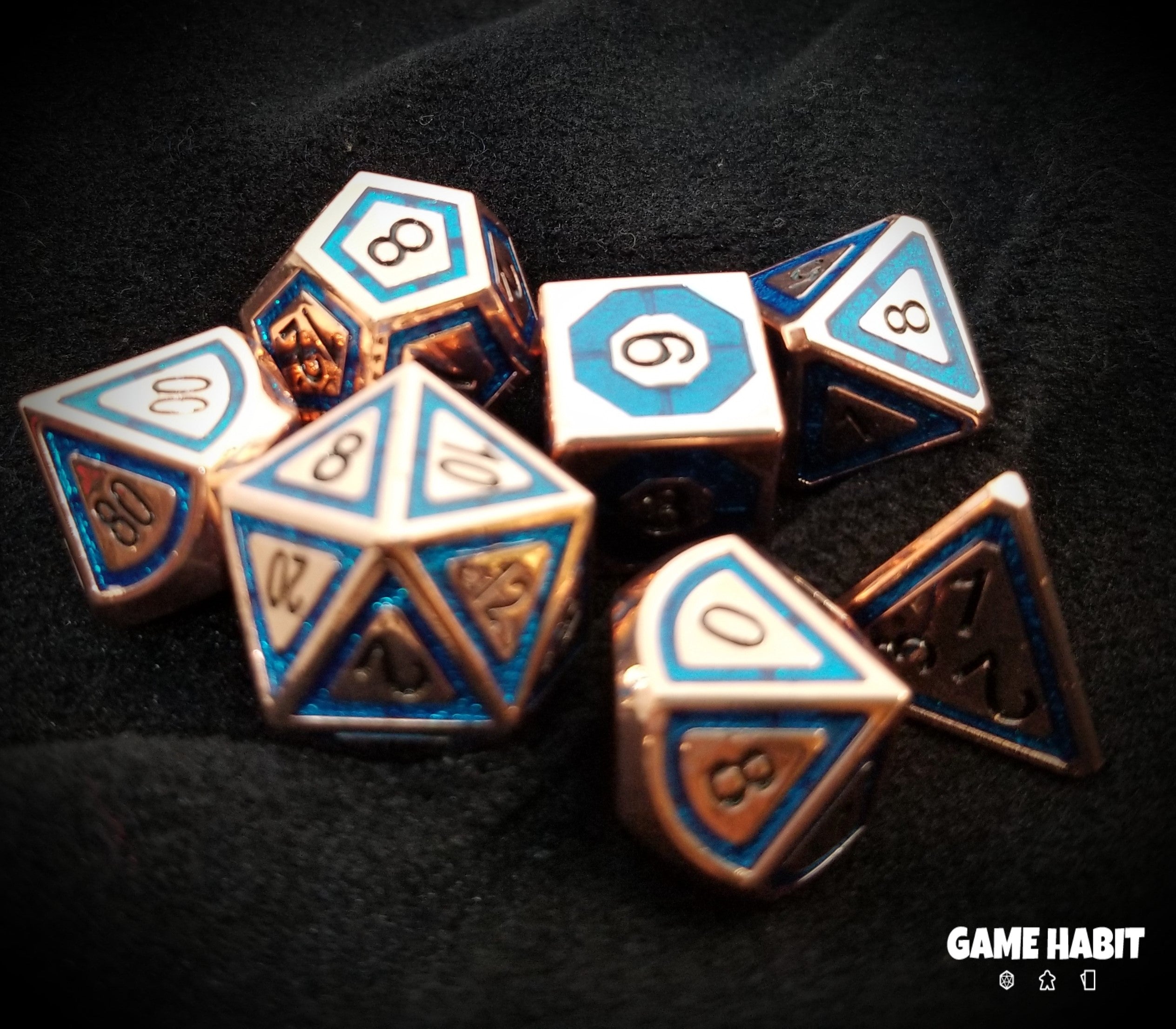 Game Habit Caged Lightning Poly 7 Dice Set | Odin's Place