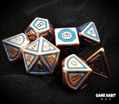 Game Habit Caged Lightning Poly 7 Dice Set | Odin's Place