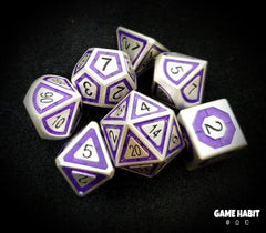 Game Habit Purple Rain Poly 7 Dice Set | Odin's Place