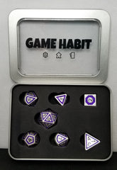 Game Habit Purple Rain Poly 7 Dice Set | Odin's Place