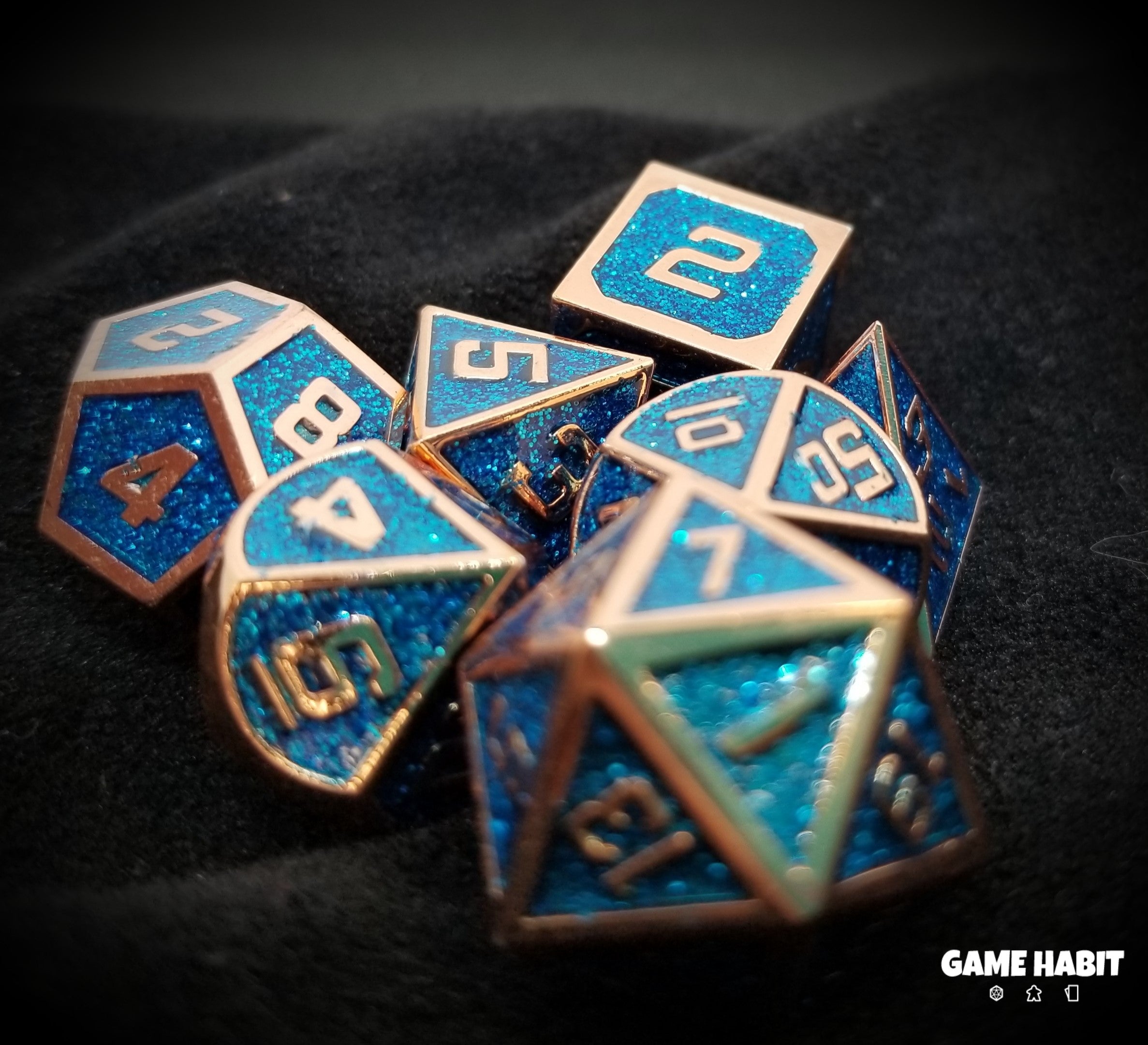 Game Habit Lapis Lazuli Poly 7 Dice Set | Odin's Place