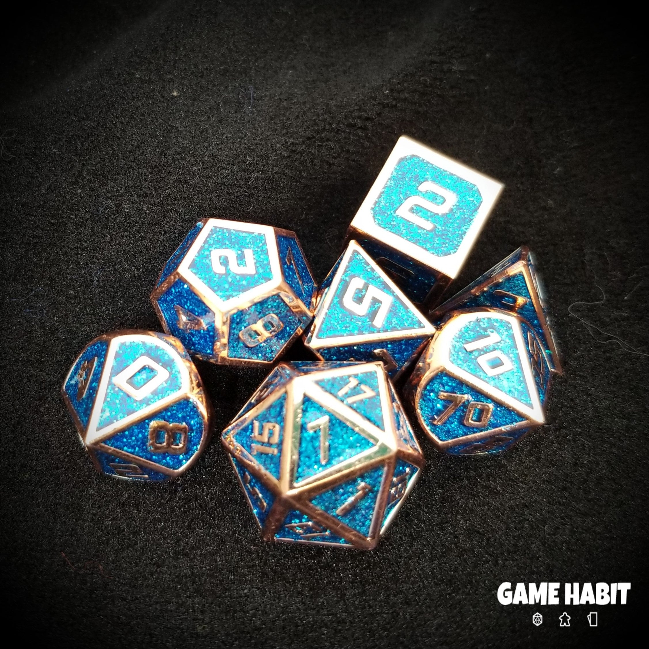Game Habit Lapis Lazuli Poly 7 Dice Set | Odin's Place