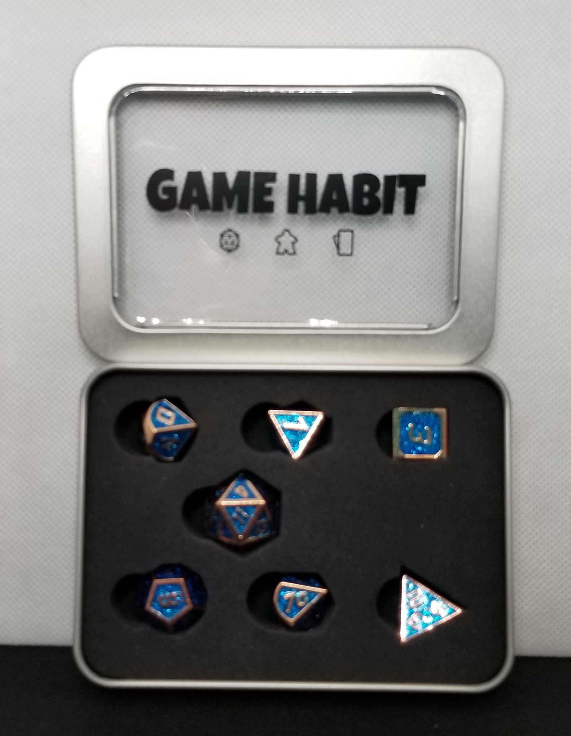 Game Habit Lapis Lazuli Poly 7 Dice Set | Odin's Place
