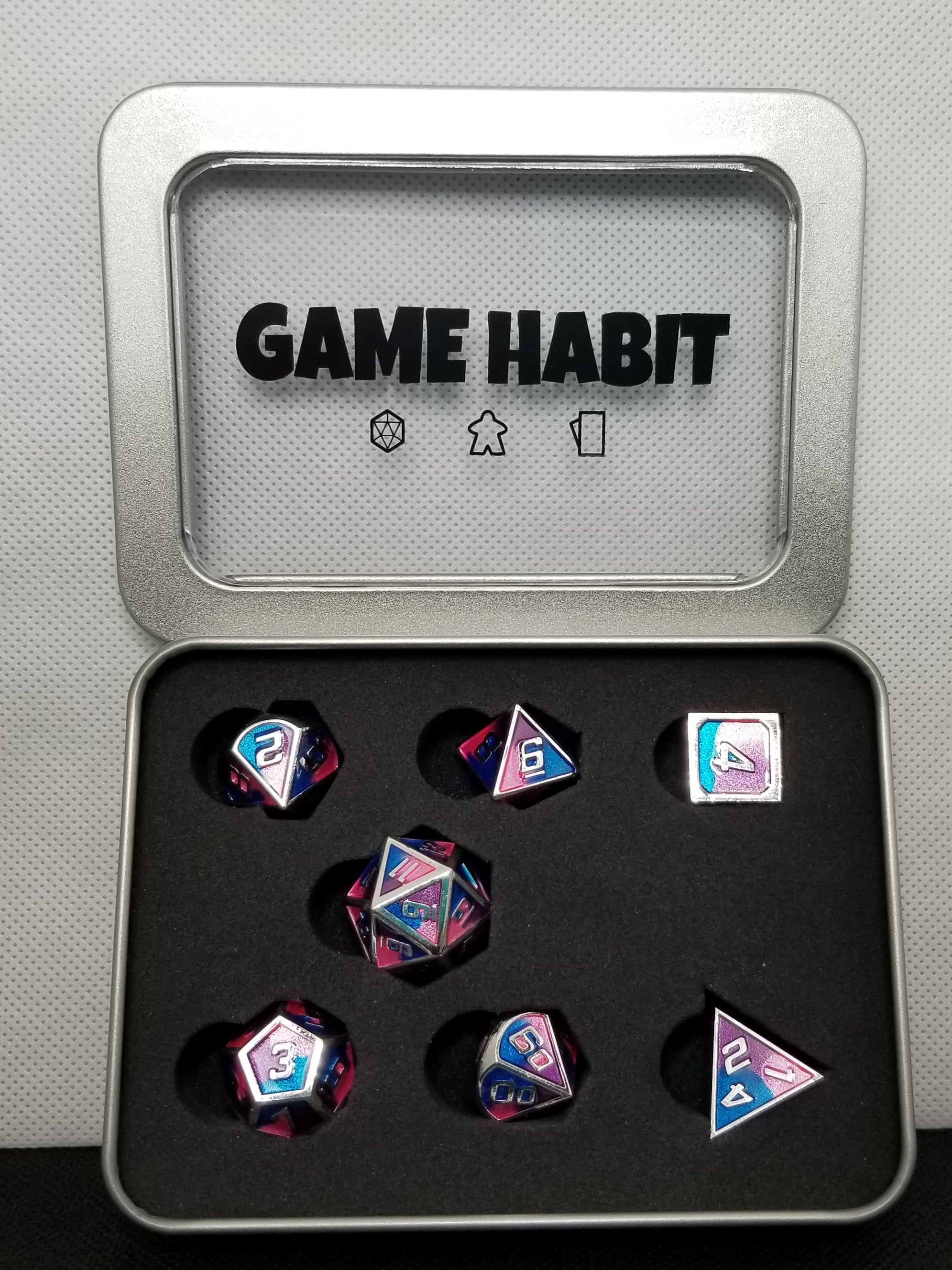 Game Habit Gender Reveal Poly 7 Dice Set | Odin's Place