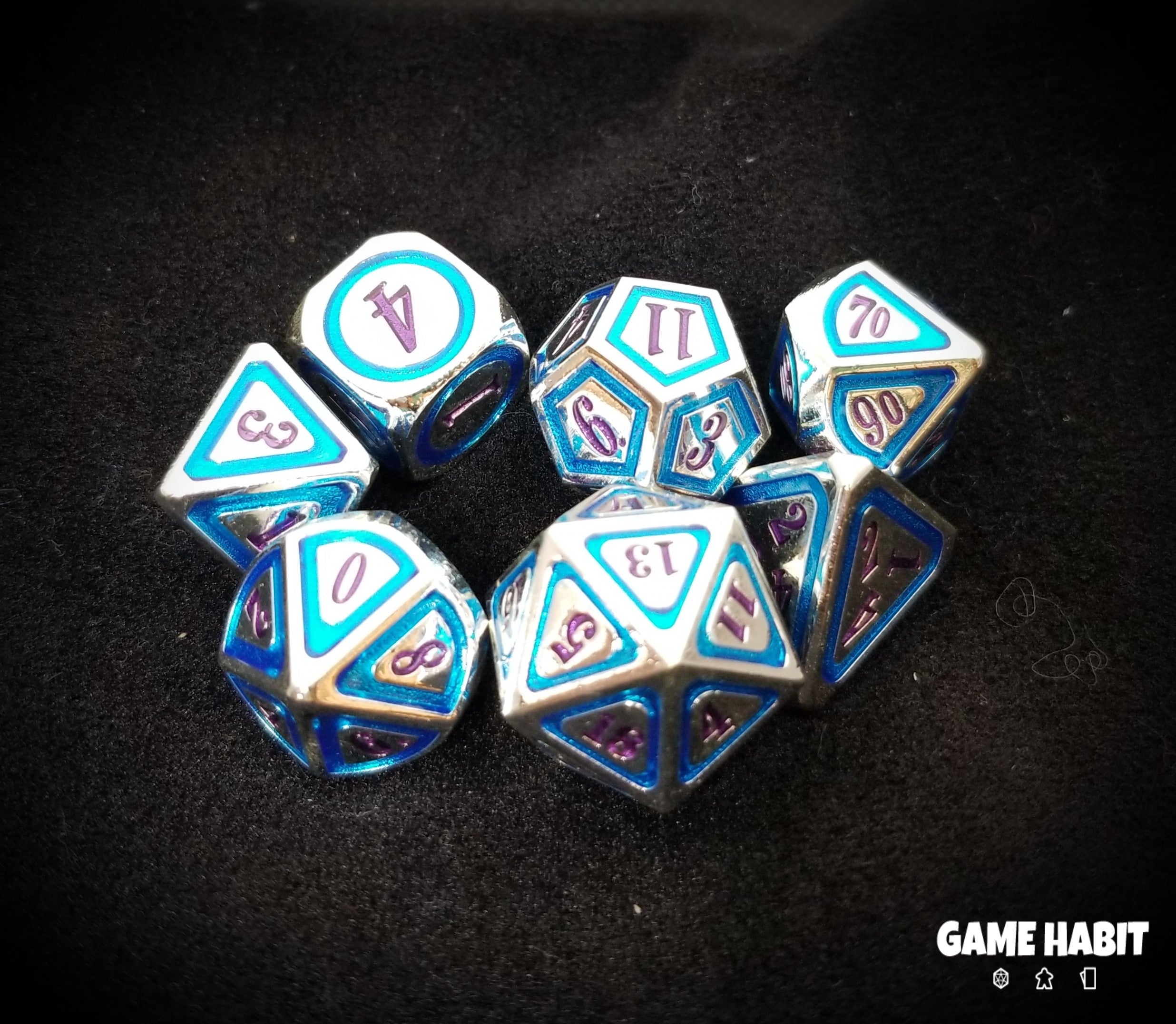 Game Habit Blame it on the Rain Poly 7 Dice Set | Odin's Place