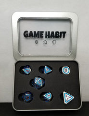 Game Habit Blame it on the Rain Poly 7 Dice Set | Odin's Place