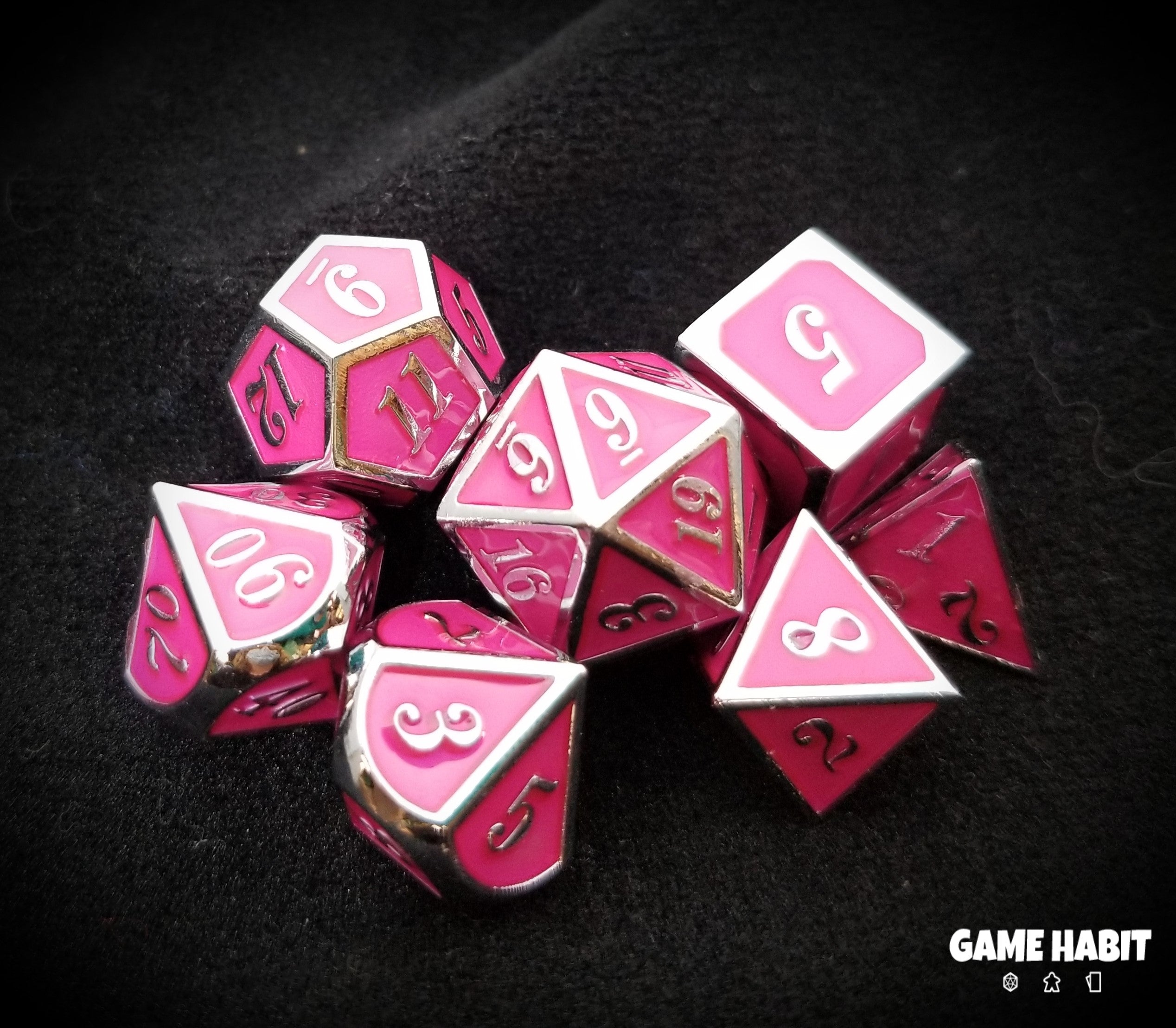 Game Habit On Wednesdays We Wear Pink Poly 7 Dice Set | Odin's Place