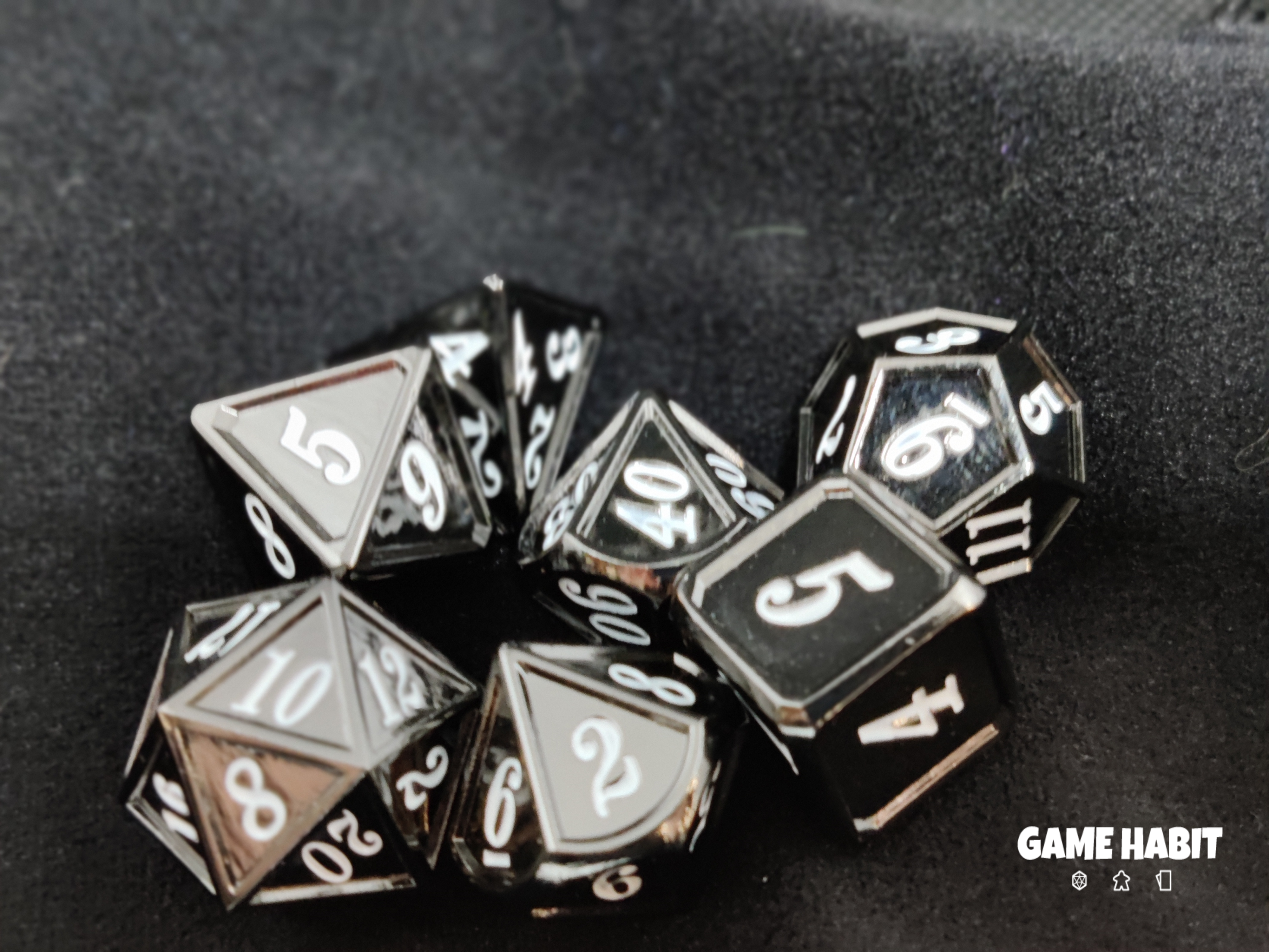 Game Habit Black Magick Metal Poly 7 Dice Set | Odin's Place