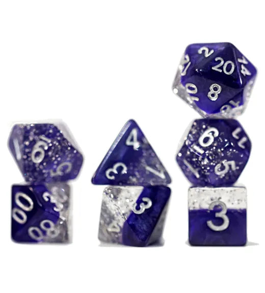 Gate Keeper Games: Halfsies Dice: Purple Poly 7 Set | Odin's Place