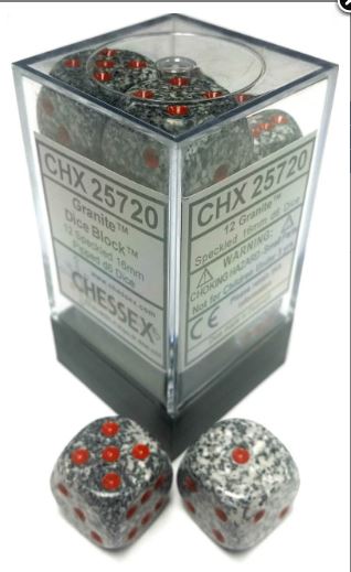 Chessex Speckled: 16mm D6 Granite (12) | Odin's Place