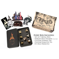 Forged Gaming Gnomish Riches Poly 7 Metal Dice Set | Odin's Place