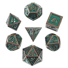 Forged Gaming Green Dragon Poly 7 Metal Dice Set | Odin's Place