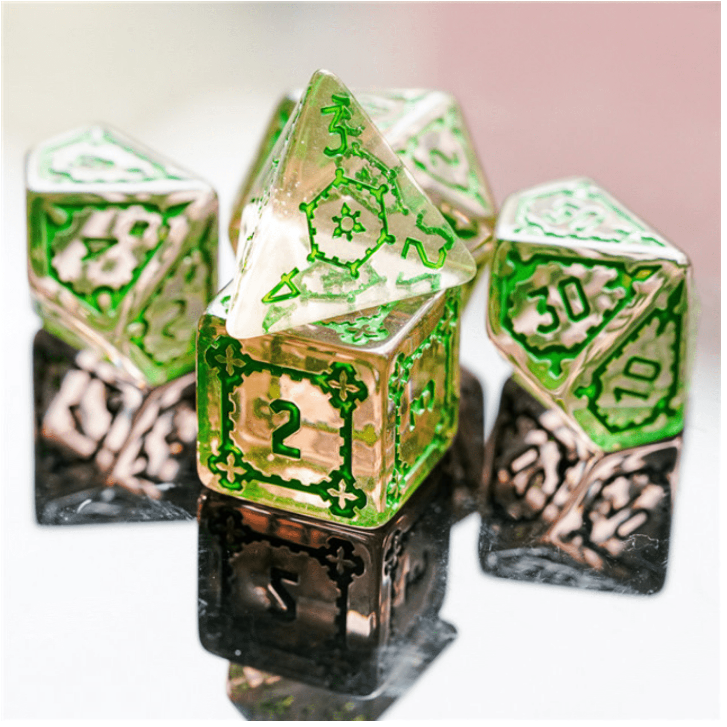 Foam Brain Huge Fluorite Castle RPG Dice Set | Odin's Place