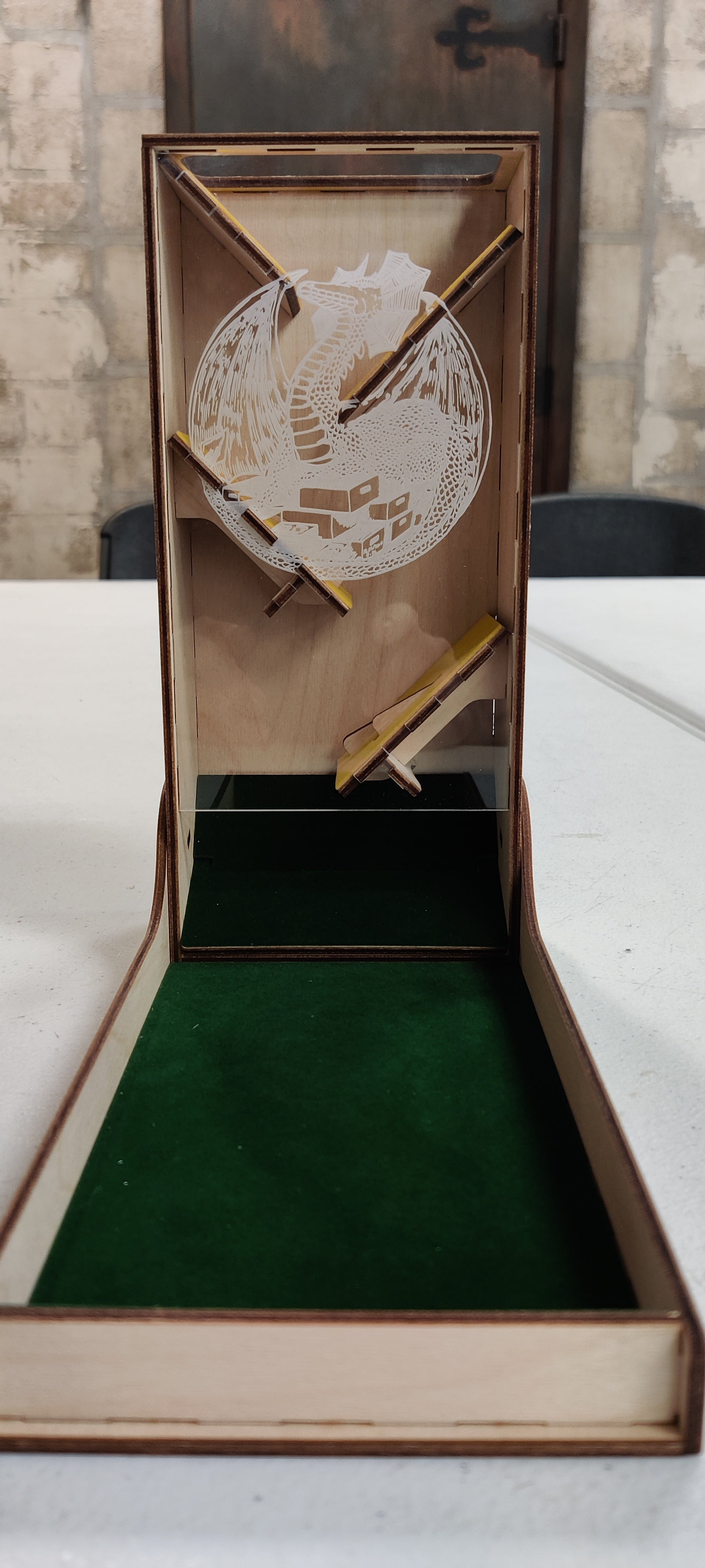 Sand Box Gaming Dice Tower - Dragon's Lair Logo | Odin's Place