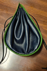 Handmade Green and Black Leather Dice Pouch | Odin's Place