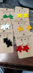 Game Habit Meeple Dangle Earrings - Assorted Colors | Odin's Place
