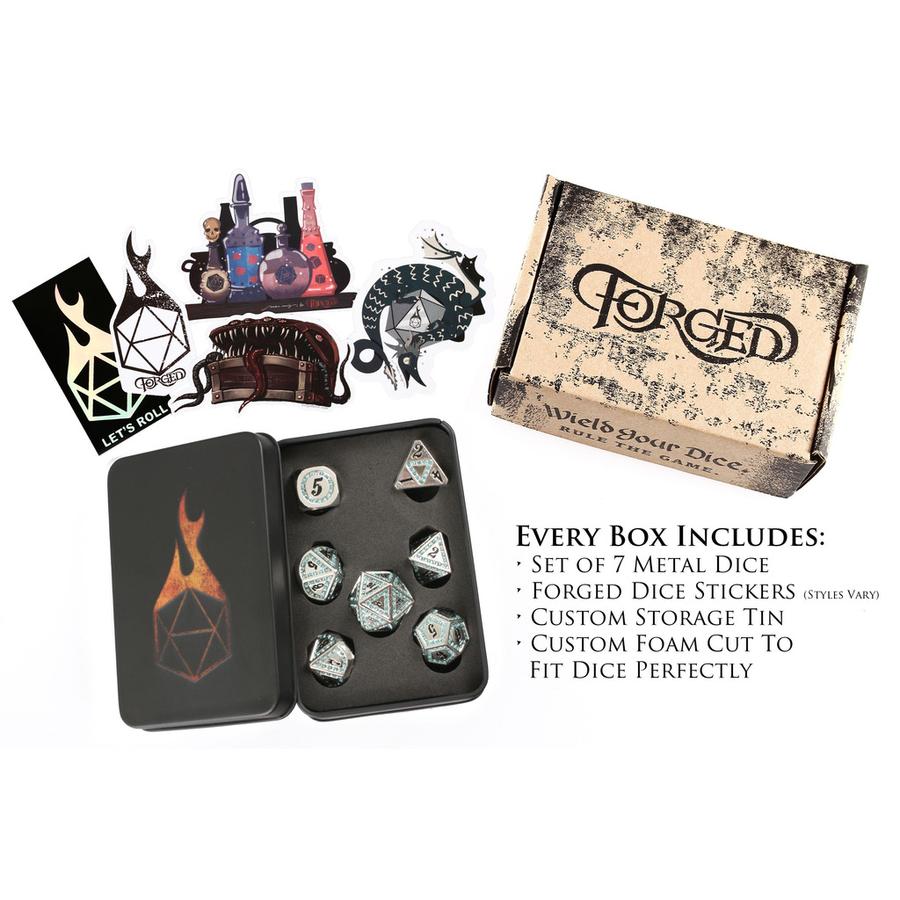 Forged Gaming Ice Gem Poly 7 Metal Dice Set | Odin's Place