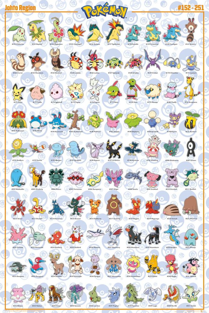 Poster: Pokemon Johto  152-251 | Odin's Place