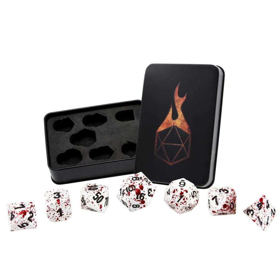 Forged Gaming Winter's Blood Poly 7 Metal Dice Set | Odin's Place