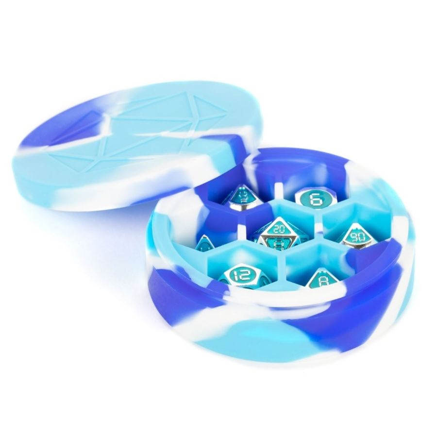 Silicone Dice Case Dark Blue White and Light Blue | Odin's Place