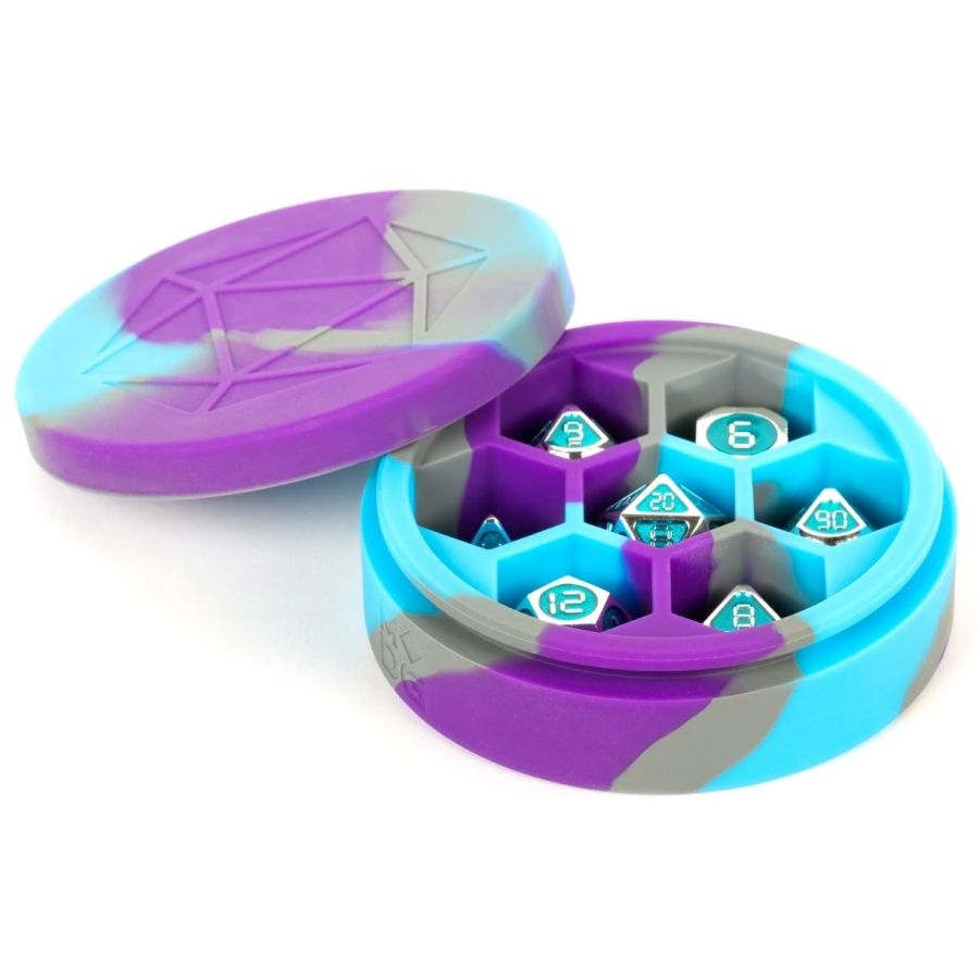 Silicone Dice Case Purple Grey and Light Blue | Odin's Place