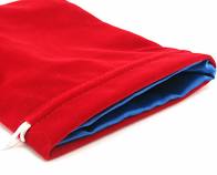 FanRoll Large Red Velvet Dice Bag with Blue Satin Lining | Odin's Place