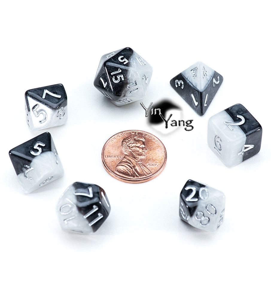 Gate Keeper Games: Mighty Tiny Dice : Yin Yang (7 Polyhedral Dice Set) | Odin's Place