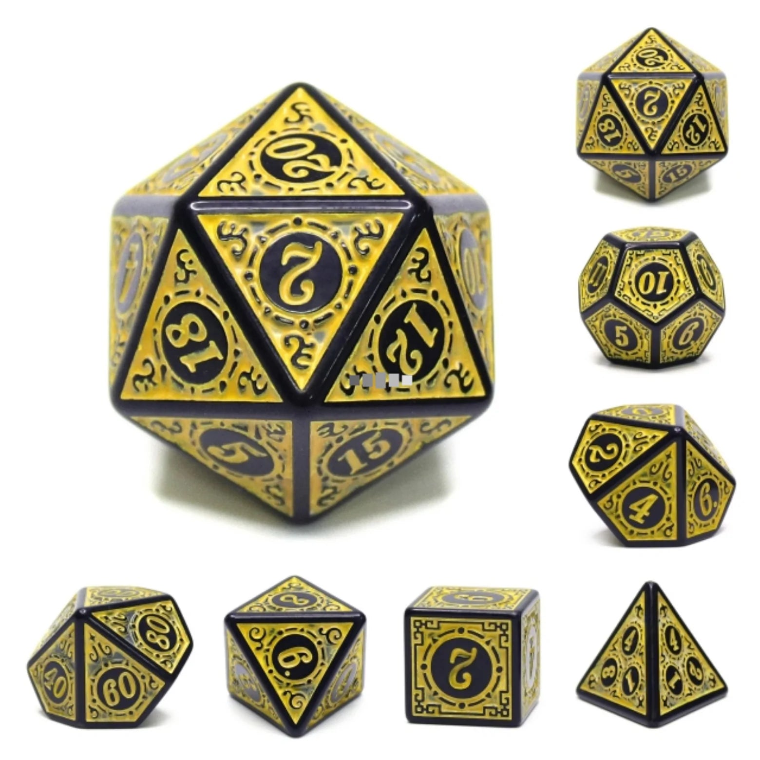 Foam Brain Magic Flame Yellow Poly 7 Dice Set | Odin's Place