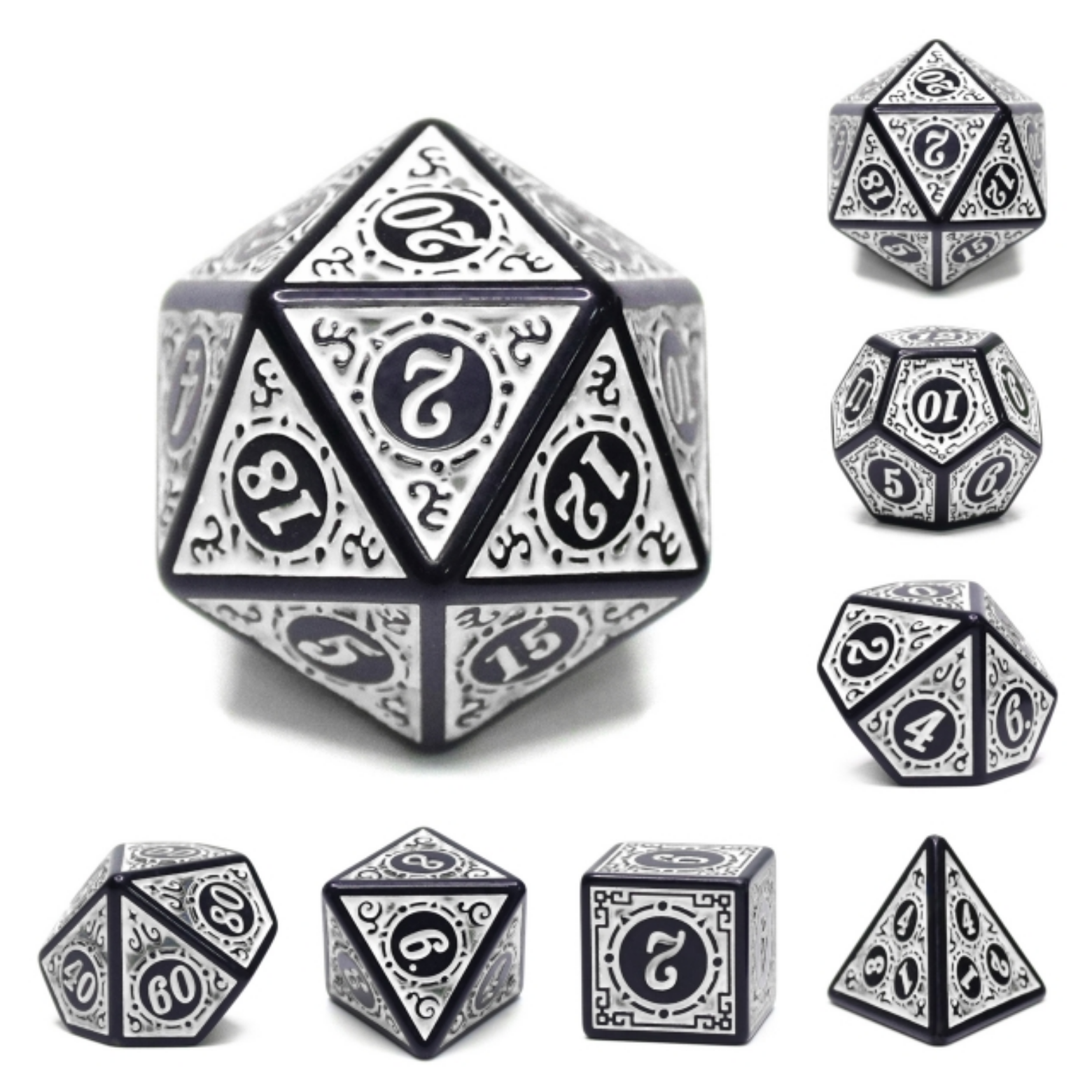 Foam Brain Magic Flame - White Poly 7 Dice Set | Odin's Place