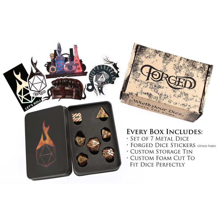 Forged Gaming Molten Midas Poly 7 Metal Dice Set | Odin's Place