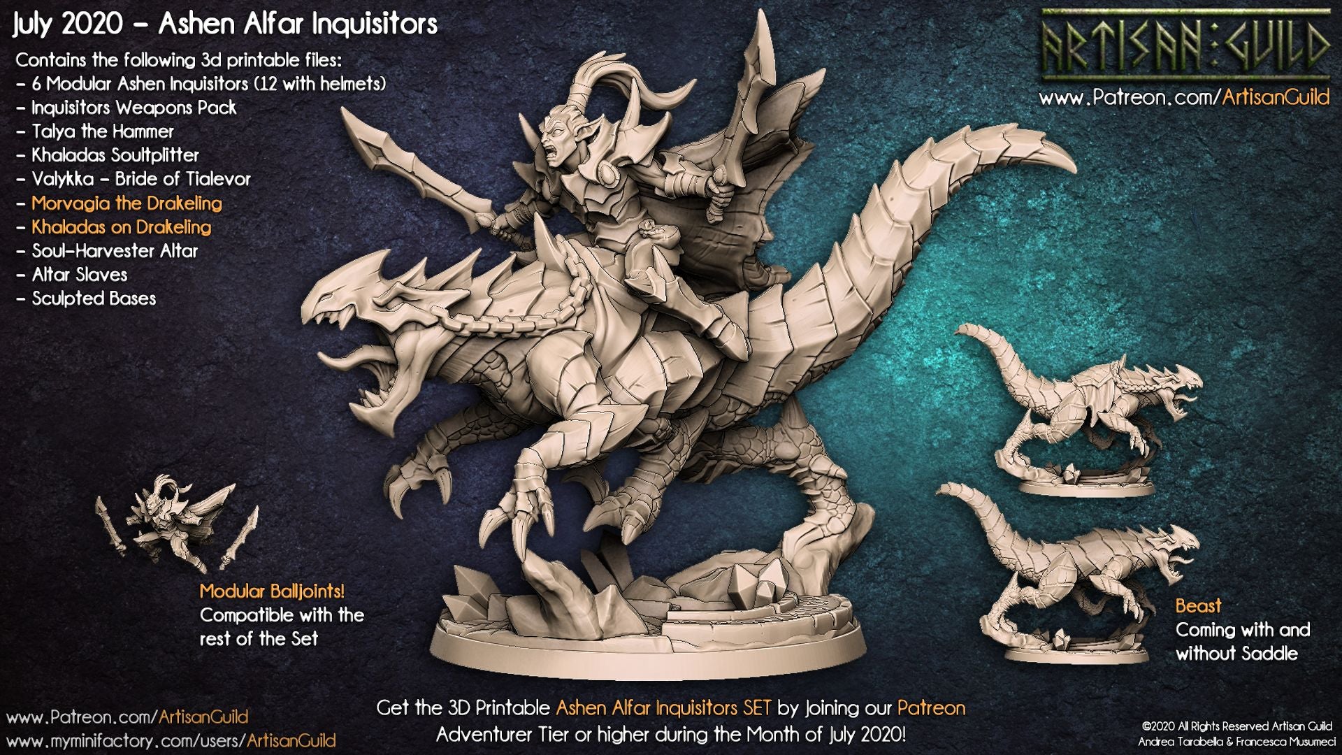 Dragon's Lair Printed Mini: Ashen Alfar Inquisitors Set | Odin's Place