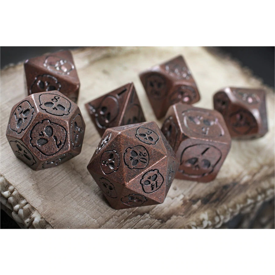 Forged Gaming Necro Copper Poly 7 Metal Dice Set | Odin's Place