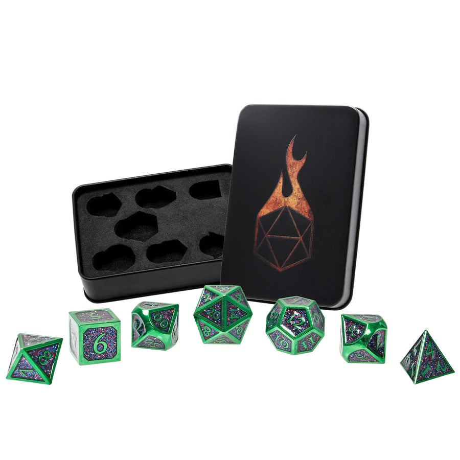 Forged Gaming Necrotic Joy Poly 7 Metal Dice Set | Odin's Place
