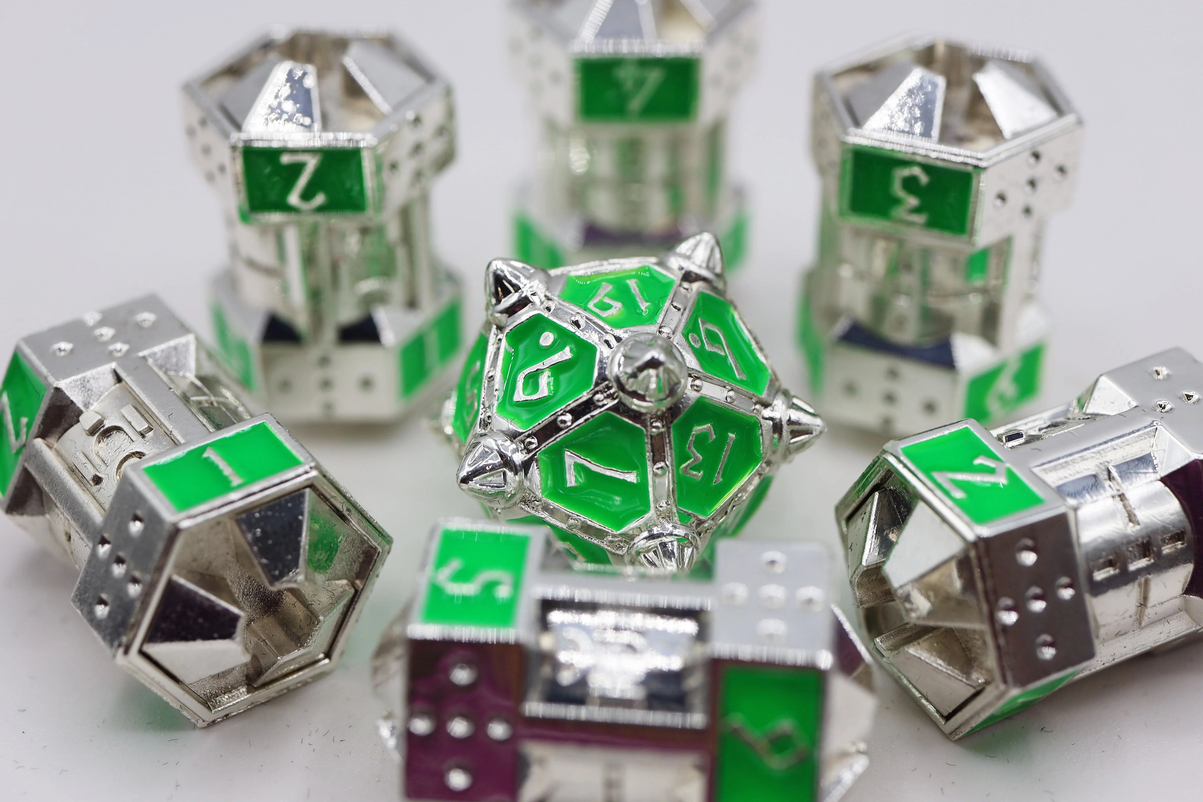 Foam Brain Dice 51 Metal Poly 7 Dice Set | Odin's Place