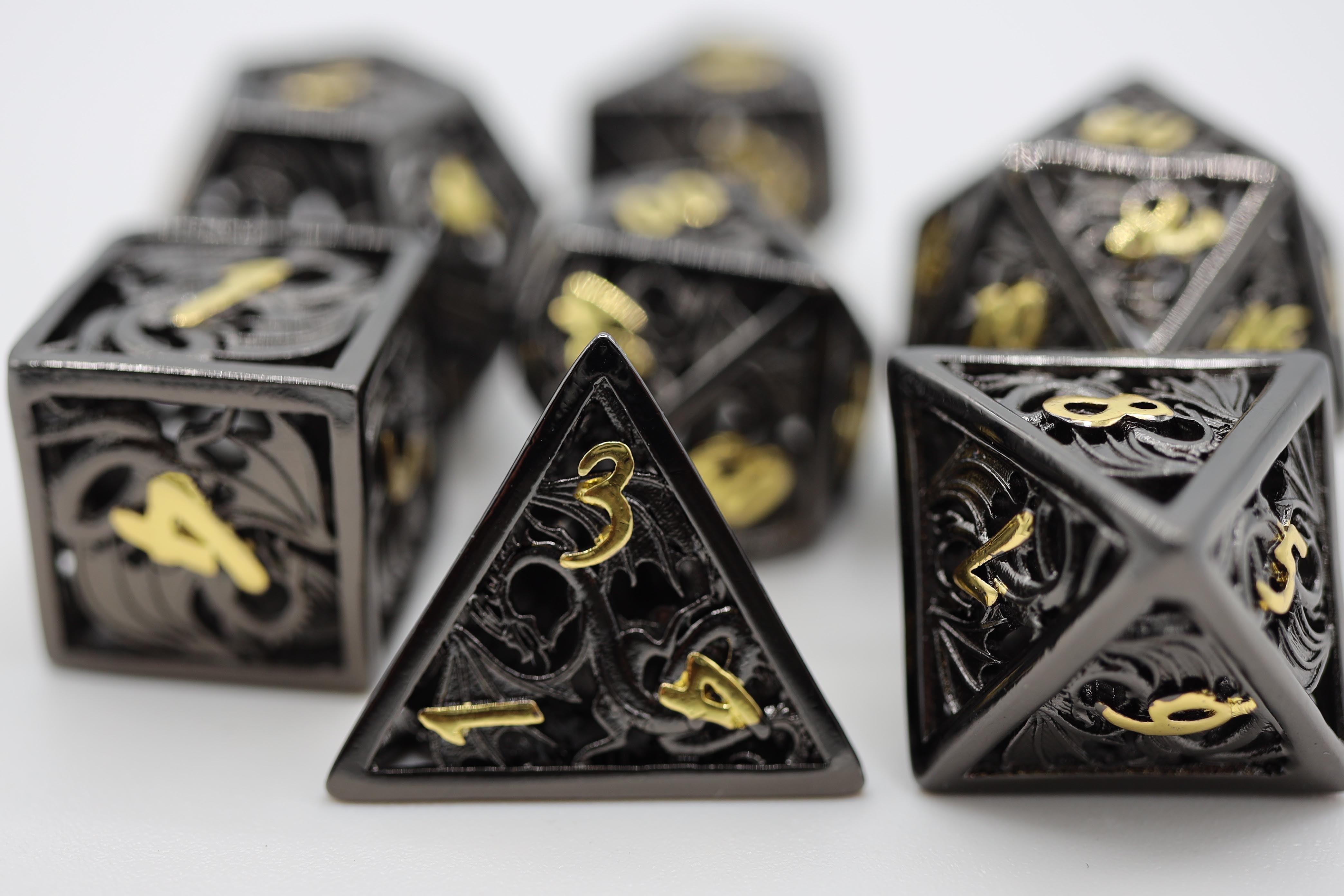 Foam Brain Hollow Night Dragon RPG Metal Dice Set | Odin's Place