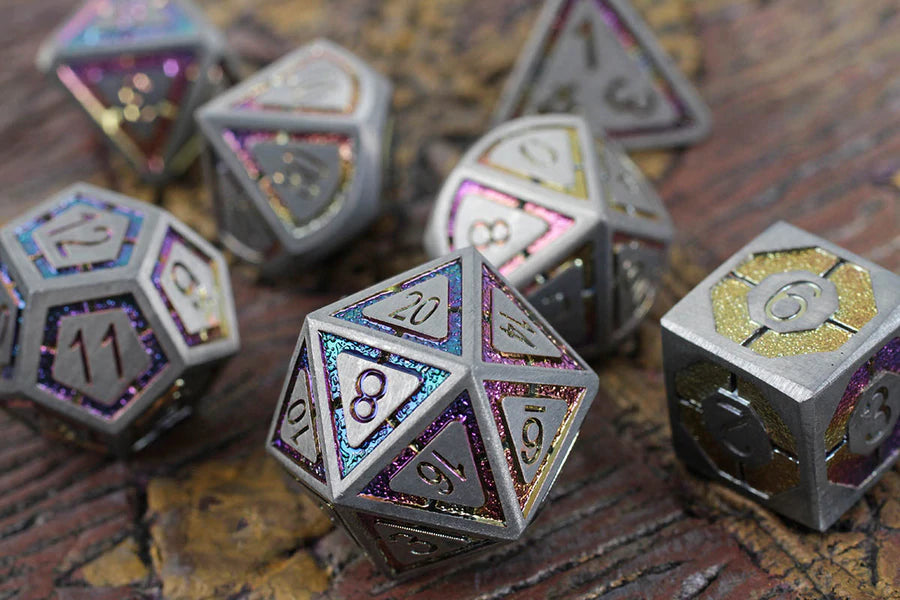 Forged Gaming Potent Portent Poly 7 Metal Dice Set | Odin's Place