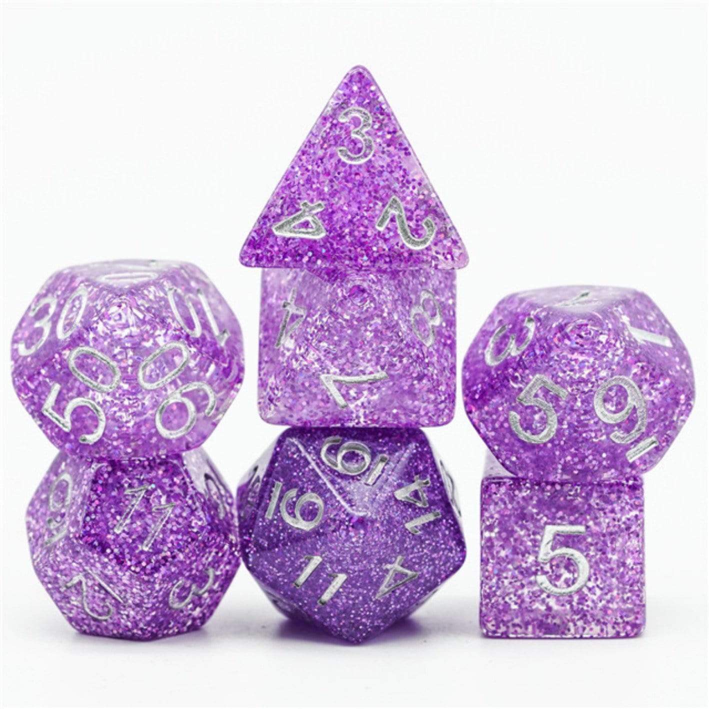 Foam Brain Purple Disco Ball Poly 7 Dice Set | Odin's Place