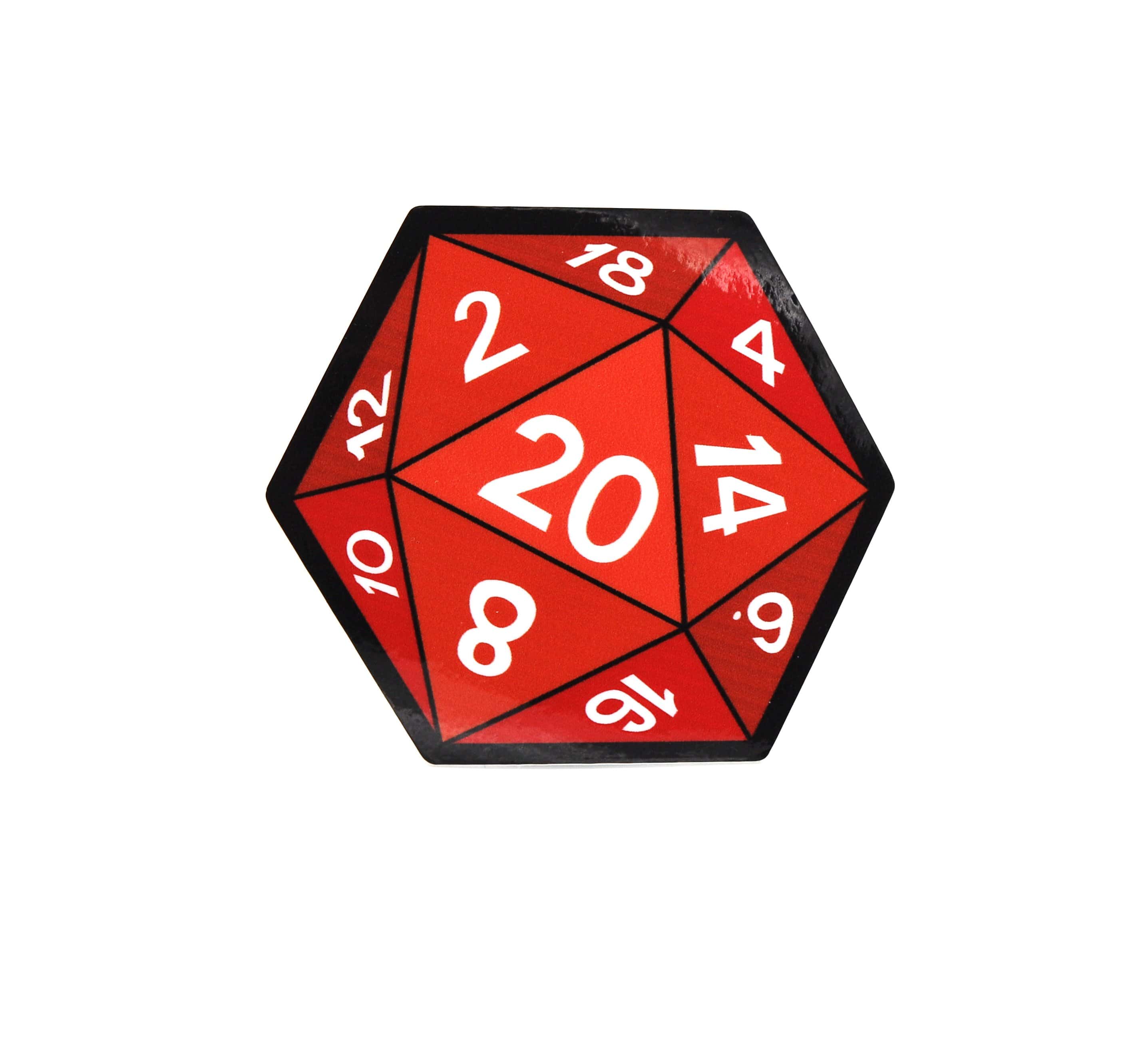 Foam Brain D20 Sticker: Red | Odin's Place