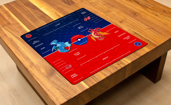 Red v Blue Pokemon Two Player Playmat | Odin's Place