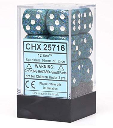 Chessex Speckled: 16mm D6 Sea (12) | Odin's Place