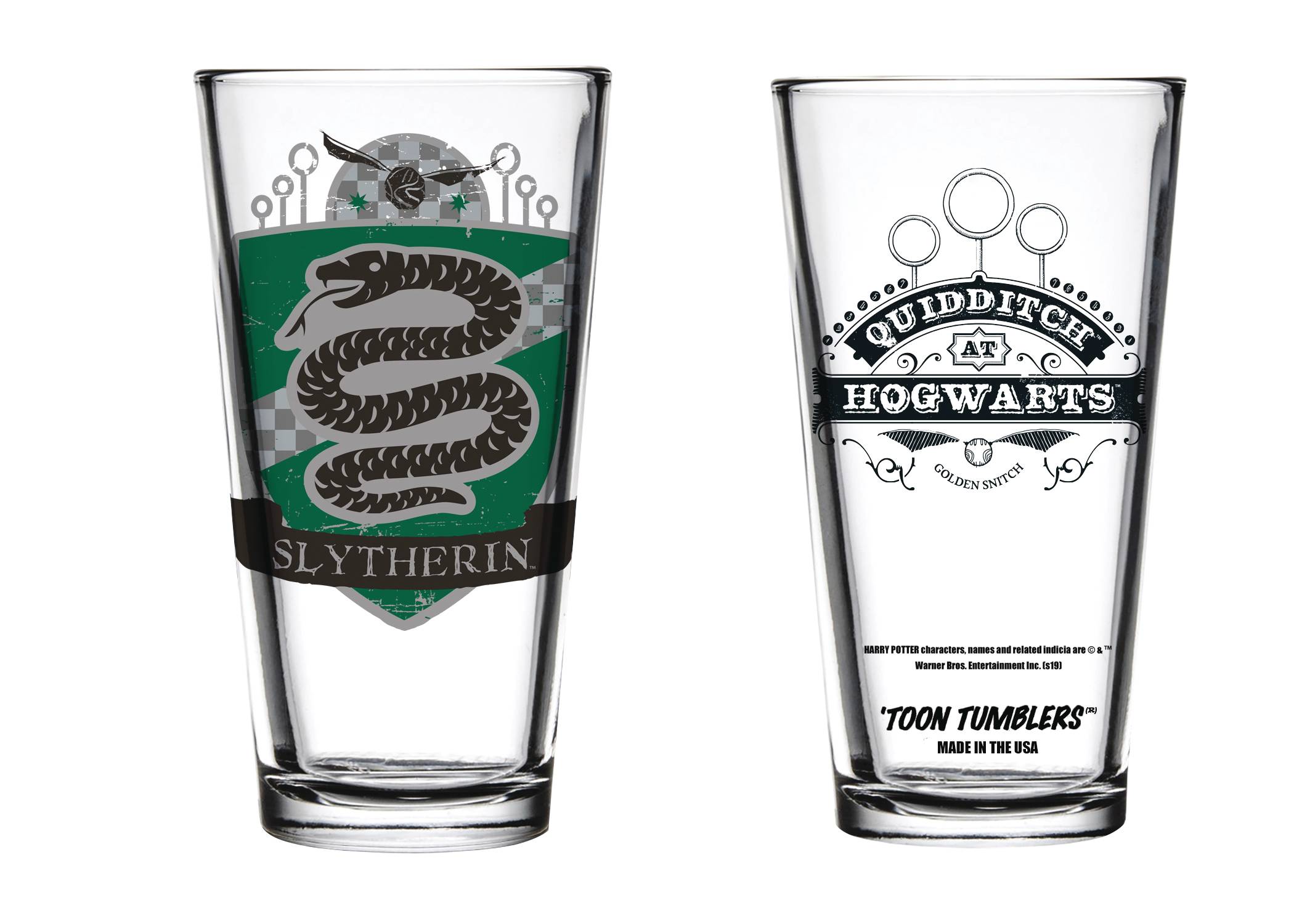TOON TUMBLERS HARRY POTTER QUIDDITCH SLYTHERIN GLASS | Odin's Place