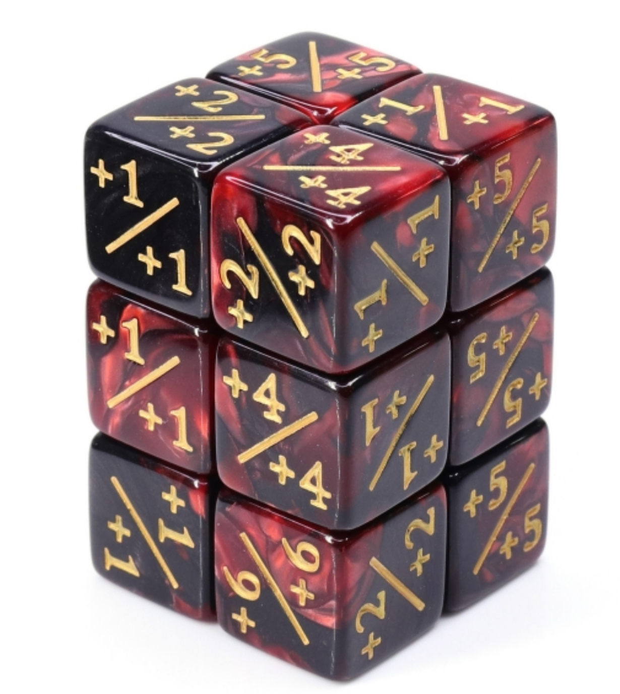 Foam Brain Magic The Gathering Counters +1/-1 Red and Black Set of 8 | Odin's Place