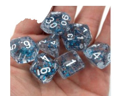 Game Habit Blueberry Snowglobe Poly 7 Dice Set | Odin's Place