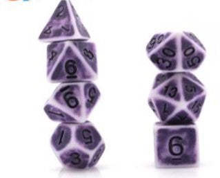 Game Habit Retired Purple Poly 7 Dice Set | Odin's Place